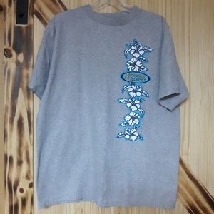 Vintage 90s Hawaiian Islands Floral Surfing Tshirt Size Large